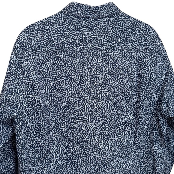 Ted Baker Blue Leopard Print Long Sleeve Chic Careerwear Buttondown Size 4 - Picture 6 of 11